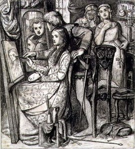 Zwierciadło miłości lub przypowieść o miłości, 1850 - 1852 autorstwa Dante Gabriel Charles Rossetti