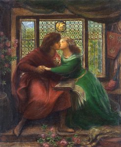 Paolo (Malatesta) (około 1246 lub 1248-około 1285) i Francesca da Rimini (lub da Polenta) (1255-1285) - Reprezentacja postaci z "La Divina Commedia" (Boska Komedia) Dantego Alighieri (1265) - 1321) - Dzieło Dantego Gabriela Rossettiego (1828-1882), a autorstwa Dante Gabriel Charles Rossetti