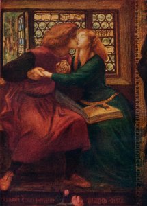 Detal Paolo i Francesca da Rimini, 1855 autorstwa Dante Gabriel Charles Rossetti