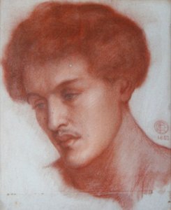 Portret młodego mężczyzny autorstwa Dante Gabriel Charles Rossetti