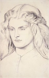 Studium portretowe Annie Miller, ok. 1860-63 (pióro, tusz i grafit na papierze) autorstwa Dante Gabriel Charles Rossetti