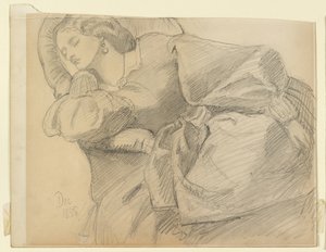 Ruth Herbert śpi autorstwa Dante Gabriel Charles Rossetti