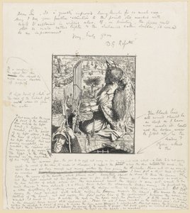 St Cecilia The Moxon Tennyson, ok.1857 (drewno i ołówek na papierze) autorstwa Dante Gabriel Charles Rossetti