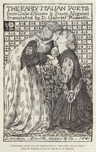 Niepublikowany projekt frontyspisu do The Early Italian Poets autorstwa Dante Gabriel Charles Rossetti