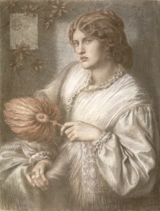Kobieta z wachlarzem, 1870 autorstwa Dante Gabriel Charles Rossetti