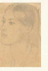 głowa kobiety autorstwa Dante Gabriel Rossetti (attributed to)