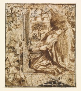 Projekt dla Tennysona Moxona - Saint Cecilia autorstwa Dante Gabriel Charles Rossetti