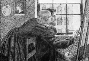 Fanny Cornforth i GP Boyce autorstwa Dante Gabriel Charles Rossetti