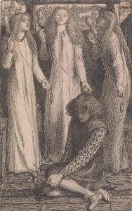 Ilustracja do Dziewic z Elfen-Mere autorstwa Dante Gabriel Rossetti