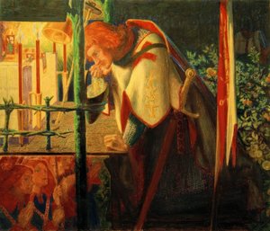 Sir Galahad w Zrujnowanej Kaplicy autorstwa Dante Gabriel Charles Rossetti