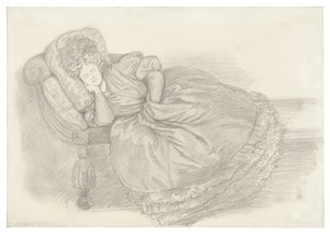 Studium Fanny Cornforth, śpiącej na szezlongu autorstwa Dante Gabriel Rossetti