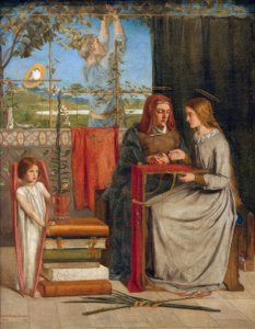 Dzieciństwo Maryi Dziewicy autorstwa Dante Gabriel Charles Rossetti