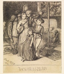 Żwawo tańczyć w komnacie damy przy zmysłowej przyjemności lutni autorstwa Dante Gabriel Rossetti