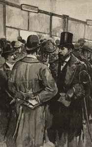 Lady bankowe podczas skandalu z bankiem rzymskim (Banca Romana), Rzym, Włochy, rycina według rysunku Dantego Paolocciego, z L