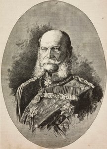 Cesarz Niemiec Wilhelm I (1797-1888) w 1887 r., rycina z rysunku Dantego Paolocciego, z L