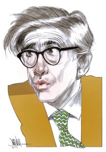 Franco Debenedetti (cyfrowy rysunek ołówkiem) autorstwa Dariush Radpour