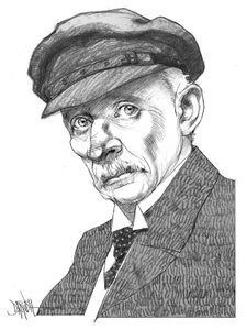 Gustav Meyrink, 2024 (cyfrowy rysunek ołówkiem)