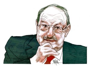 Umberto Eco (cyfrowy rysunek ołówkiem)
