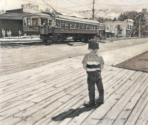 Spellbound At Fort Edmonton, 2022 (ołówek na papierze) autorstwa Darrell Windjack