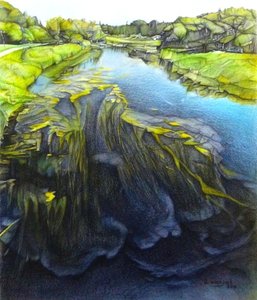 What Lies Beneath, 2018 (ołówek, tusz na papierze) autorstwa Darrell Windjack