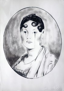 Ingre Girl 3, 2003 (tusz na papierze) autorstwa Darren Coffield