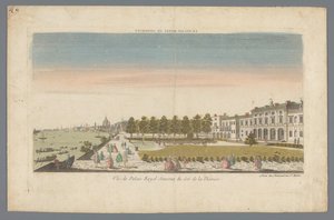 Widok na Somerset House od strony Tamizy z Londynem w tle Le Palais Royal de Somerset / Vue du Palais Royal Somerset du Côté de la Thamise (tytuł na obiekcie)