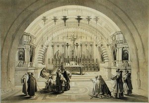 Kościół Zwiastowania NMP lub Kalwaria z „Ziemi Świętej”, ryt. L. Stroobant autorstwa David (after) Roberts