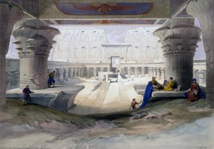 Świątynia Edfu, rycina z rysunku Davida Robertsa (1796-1864), z Egiptu i Nubii