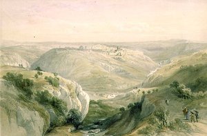 Jerozolima od południa, 12 kwietnia 1839, tablica 10 z tomu I „Ziemi Świętej”, sztychowana przez Louisa Haghe (1806-1885) wyd. 1842 (lito) autorstwa David (after) Roberts