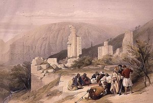 Remains of a Triumphal Arch at Petra, March 8th 1839, plate 100 from Volume III of 