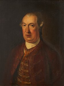 Połowa długości Portret dżentelmena w haftowanej marynarce i kamizelce (olej na płótnie) autorstwa David (follower of) Martin