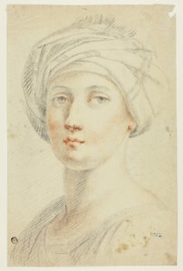 Portret popiersia młodej kobiety w turbanie autorstwa David Allan