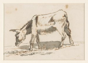 Pasący się osioł, od lewej autorstwa David Alphonse de Sandoz Rollin