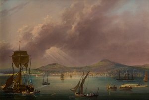 Dundee znad rzeki, ok.1835 (olej na płótnie) autorstwa David Angelo Andrews