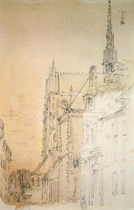 Katedra na ulicy (kreda i umyć na papierze) autorstwa David Cox