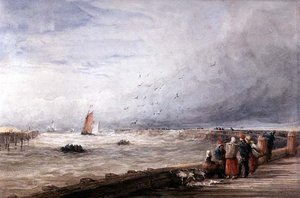 Calais Pier (akwarela na papierze) autorstwa David Cox