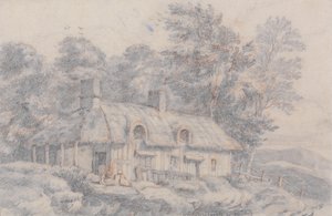 Domek w Herefordshire, ok.1820 (grafit na papierze) autorstwa David Cox