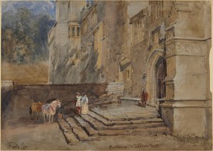 Wejście do Haddon Hall autorstwa David Cox