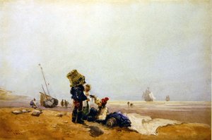 Rybacy na brzegu autorstwa David Cox