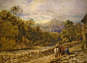 Idąc na targ (akwarela na papierze) autorstwa David Cox