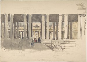 Szpital w Greenwich (strona przednia); Studium budynku (strona tylna) autorstwa David Cox