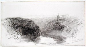 Knaresborough (węgiel na papierze) autorstwa David Cox