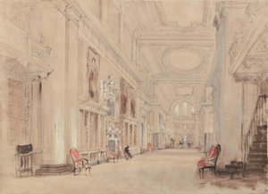Długa biblioteka w pałacu Blenheim autorstwa David Cox