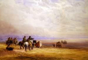 Przygotowanie do przeprawy przez Lancaster Sands (akwarela na papierze) autorstwa David Cox