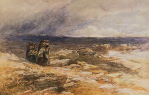 Zbieracze torfu w pobliżu Bettws-Y-Coed, Północna Walia (akwarela) autorstwa David Cox