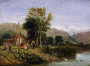 Oczekiwanie na prom, 1845 autorstwa David Cox