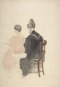 Lekcja fortepianu, 1800-1859. autorstwa David Cox the elder