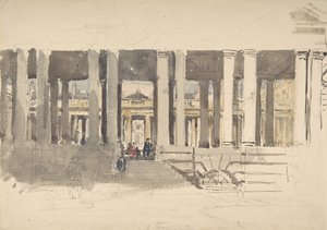 Szpital Greenwich recto, Studium Budynku verso, ca. 1831. autorstwa David Cox the elder