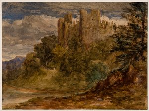 Zamek Ludlow, XIX wiek. autorstwa David Cox the elder