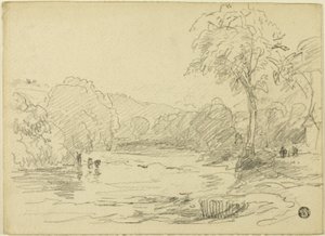 Scena rzeki autorstwa David Cox the elder